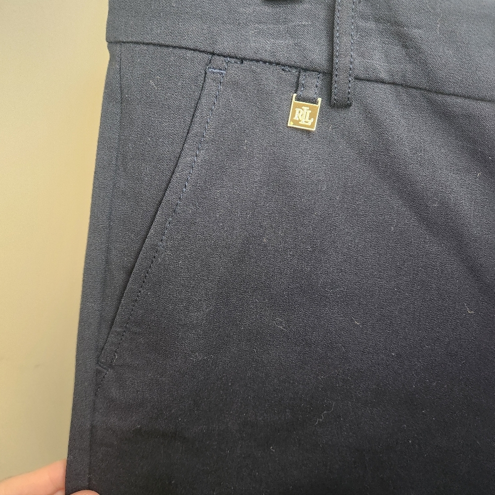 Women's Lauren Ralph Lauren Navy Blue Shorts Sz 14 - Picture 5 of 6